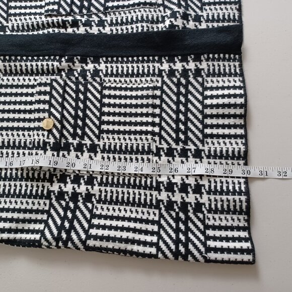 Anne Klein Black White Glen Plaid Knit Coat - Picture 16 of 16